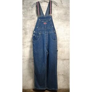 Revolt Vintage Womens 90s Y2K Bib Denim Overalls Sz Large Carpenter Grunge